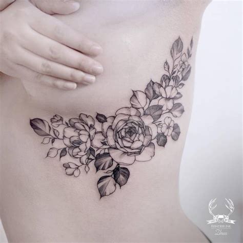 lower boob tattoo|24 Elegant Under Breast Tattoo Ideas for Women